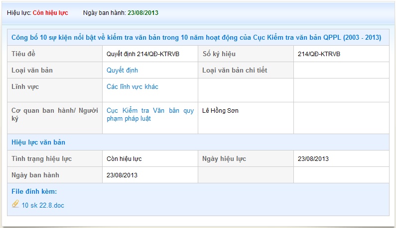 Van ban dieu hanh - Thuoc tinh